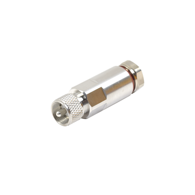 [RFU-502-H1] Conector UHF Macho (PL-259) para Cable HELIAX de 1/2 LDF4-50A, LP-450A, Tipo Rosca, Bronce Blanco/ Plata/ Teflón.