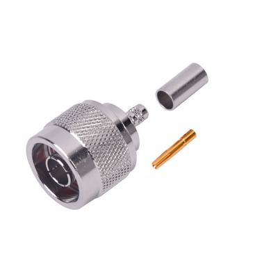 [RP-1005-C] Conector N Macho Inverso de Anillo Plegable para cables RG-58/U, RG-142/U.