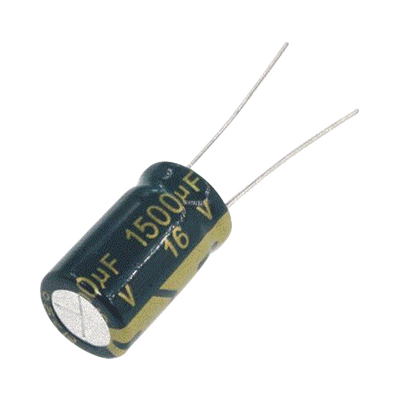 [1500MF0016V] Capacitor Electrolítico de Aluminio, Radial de 1500 µFd, 16 Vcc, 105 °C, 10 x 20 mm.
