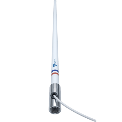 [TX5101SYS/10M] Antena Marina VHF / Fibra de Vidrio / Base Acero Inoxidable / 156-163 MHz / 6 dBi / Cable 10 m (32.8 ft) / PL-259 / Exterior