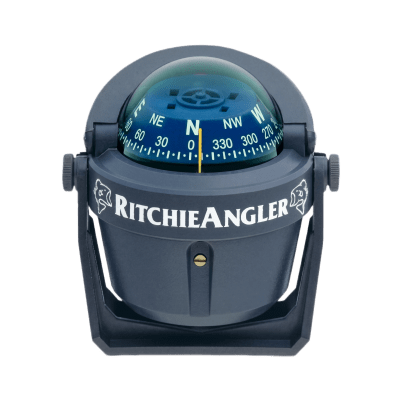 Brújula de Navegación Marítima RitchieAngler RA-91 / Montaje en Bracket / Dial 2 3/4 (70 mm) / Iluminación Nocturna Verde / DirectiveForce Magnets / Acabado Gris Anti-Reflejo / 100% Reparable