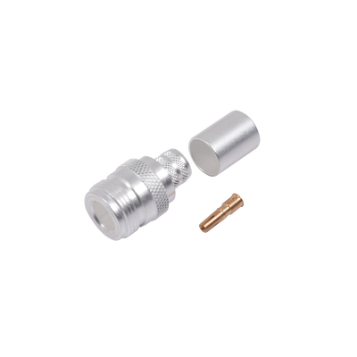 [RFN-1028-SI] Conector N Hembra de Anillo Plegable para Cables 9913, 8214, LMR-400, RG8/U-SYS, RFLASH-1113, Plata/ Oro/ Teflón.