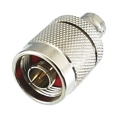 [RFN-1037-1] Adaptador en Línea de Conector N Macho a BNC Hembra, Plata/ Oro/ Teflón.