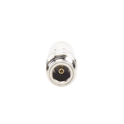 [RFT-1234] Adaptador en Línea de Conector TNC Macho a N Hembra, Níquel/ Oro/ Teflón.