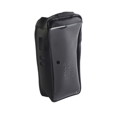 [FSMNX-200T] Funda de piel reforzada con visor frontal transparente, para radios NX-200, NX-300.