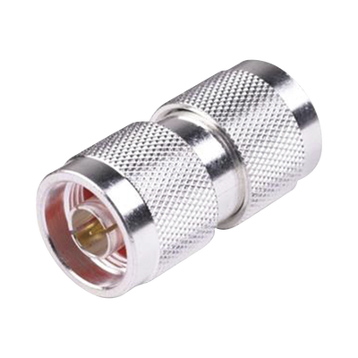 [RFN-1014-1] Adaptador Barril en Línea de Conector N Macho a N Macho, Plata/ Oro/ Teflón.