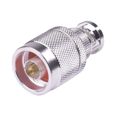 [RFN-1040-1] Adaptador en Línea, de Conector N Macho a BNC Macho, Plata/ Oro/ Teflón.