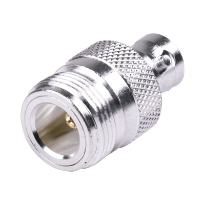 [RFN-1039-1] Adaptador en Línea, de Conector N Hembra a BNC Hembra, Plata/ Oro/ Teflón.