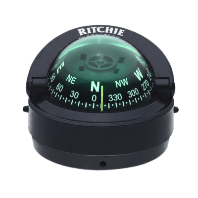 Brújula de Navegación Marítima Ritchie S-53 / Montaje en Bracket / Dial 2 3/4 (70 mm) / Iluminación Nocturna Verde / DirectiveForce Magnets / Construcción Compuesta Alta Temperatura / 100% Reparable