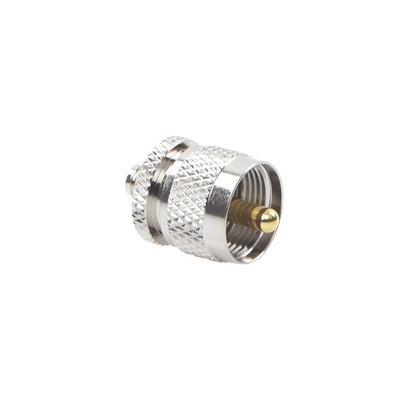 [RSA-3474] Adaptador en Línea de Conector SMA Hembra a UHF Macho (PL-259), Níquel/ Oro/ Teflón.