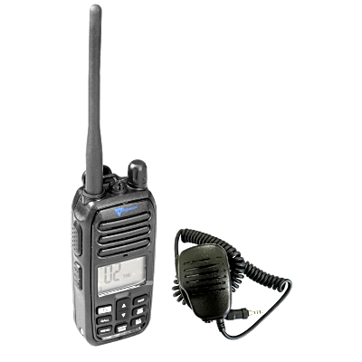 [TXM52/MIC] Radio Portátil Marino TXM52 / Sumergible IP67 / Luz Activada por Agua / NRC Reducción de Ruido / Dual-Watch / 5W de Potencia / Incluye Micrófono de Mano