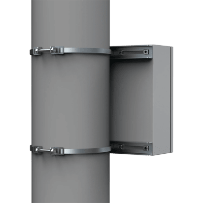 [EPF0300] Kit de Fijación para Postes / Enclosure Pole Fixation / Acero Galvanizado / Carga Máxima 900 N / Diámetro Poste 80-250 mm (3.15-9.84 in) / 2 Perfiles + Accesorios