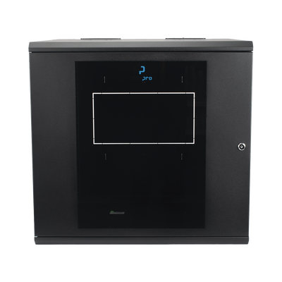 [SR-1912-GAP-V5] Gabinete Abatible de Pared (Con Marco Trasero) con Rack 19 de 12 Unidades. Ventana de Cristal Templado.