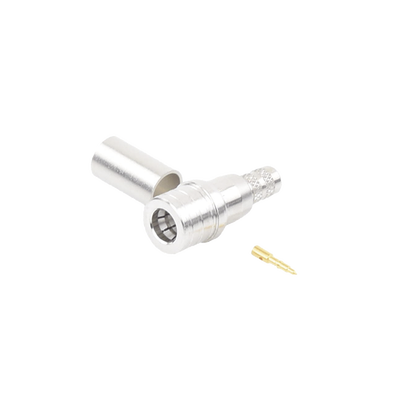 [RQA-5000-X] Conector QMA (Quick Mate) Macho, Anillo Plegable para RG-8/X, LMR-240, Bronce Blanco/Oro/Teflón.