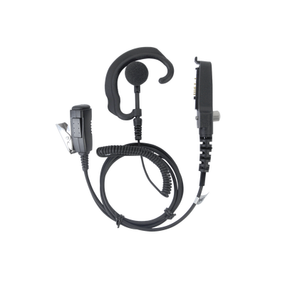 [SPM-311EB] Micrófono de solapa y audífono ajustable al oído para KENWOOD Serie 80/ 90/ 140/ 180/ NX200/ 410. Compatible con VOX de la serie 180 y NX200.