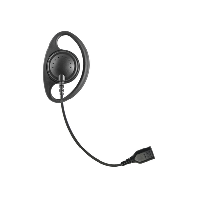 Auriculares con aro en forma de D con cable de fibra trenzada y conector SNAP. Requiere micrófono de solapa de 1 o 2 hilos de la Serie SNAP.