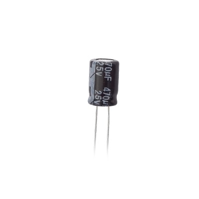 [0470M0025V] Capacitor Electrolítico de Aluminio, Radial de 470 µFd, 25 Vcc, 105 °C, 8 x 15 mm.