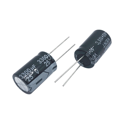 [3300MF25V] Capacitor Electrolítico de Aluminio, Radial de 3300 µFd, 25 Vcc, 105 °C, 18 x 25 mm.
