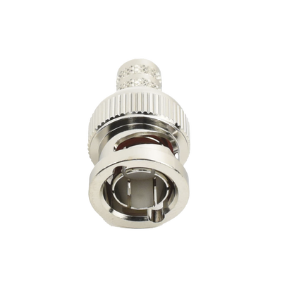 [RFB-1707-Q] Conector BNC Macho de Anillo Plegable para Cable RG-6, Níquel/ Oro/ Teflón.
