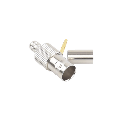 [RFB-1724] Conector BNC Hembra, 75 Ohm, Anillo Plegable, para RG-59/U, Níquel/ Oro/ Delrin.