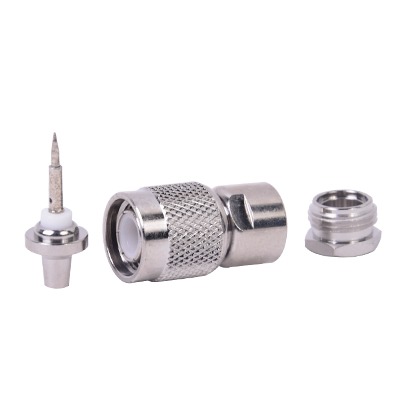 [RFT-1204] Conector TNC Macho de Rosca para Cable RG-58/U, Grupo C, Níquel/ Plata/ Delrin.