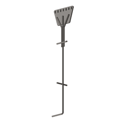 Ancla de Piso Tipo Paleta 7 Orificios para Retenida. Placa: 3/4, Redondo: 1, Altura: 210 cm. Galv. Inmersión.