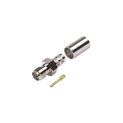 [RSA-3050-X] Conector SMA Hembra de Anillo Plegable para Cables RG-8/X, LMR-240, 9258, Niquel/Oro/Teflón.