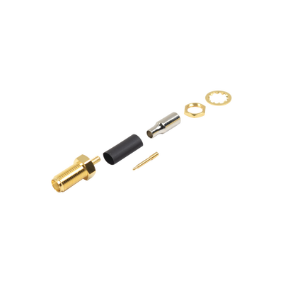 [RP-3252-1B1] Conector SMA Hembra Inverso / Chasis en D Plano, Anillo Plegable / Cable RG-316 .