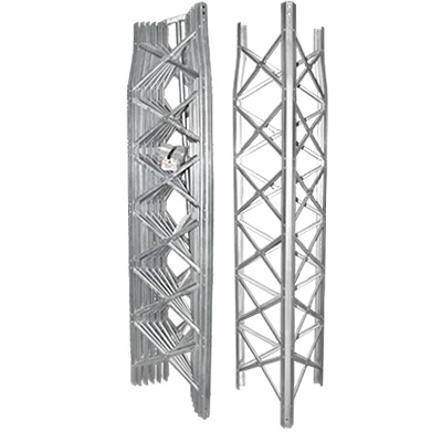 Torre Autosoportada de 9.8 m, 4 Secciones Prearmadas. Galvanizada en Caliente (6 ft² @ 70.7 MPH).