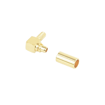 [RMX-9010-1B] Conector MMCX Macho en A/R de Anillo Plegable para RG-174/U, BELDEN 8216, Oro/ Oro/ Teflón.
