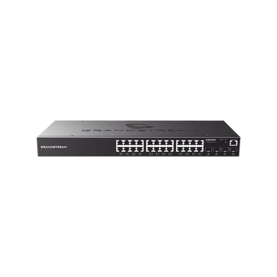 [GWN7803P] Switch PoE+ Administrable / 24 Puertos 10/100/1000 Mbps + 4 SFP / 360W PoE Total / Switching 56 Gbps / Cloud GWN Sin Costo / Montable en Rack