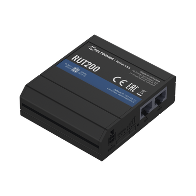 [RUT200] Router Industrial LTE 4G / 150 Mbps Cat 4 / 2 Puertos Ethernet / WiFi 2.4 GHz / Montaje DIN / -40°C a 75°C