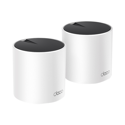 [DECOX55-2PACK] Kit 2 Routers Inalámbricos MESH Interior para Hogar / Doble Banda Wi-Fi 6 AX3000 Mbps / 3 Puerto Gigabit WAN/LAN / 2 Antenas Internas / Administración Mediante la App Deco (iOS, Android) / Protección HomeShield