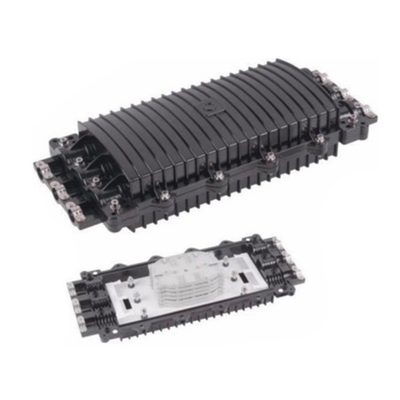 Caja de Distribución de Fibra Óptica Horizontal, hasta 96 Empalmes, Exterior IP68, 3 Puertos de Entrada y Salida