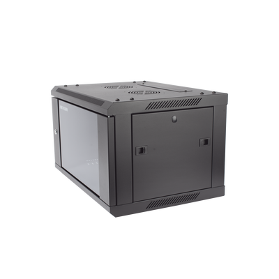 [DS-XS6406-S/B] Gabinete para Montaje en Pared - Piso / Puerta de Cristal Templado / Cuerpo Fijo / 6 Unidades de Rack / 19 / Fabricado en Acero