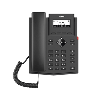 Teléfono IP / 2 Líneas SIP / Pantalla LCD 2.3 132x64 / Audio HD G.722 y Opus / Conferencia 6 Vías / PoE 802.3af / Puertos Ethernet Duales 10/100 / Soporte EHS