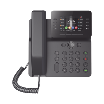 Teléfono IP Empresarial Esencial WiFi / Bluetooth, 12 líneas SIP, pantalla a color 3.5, PoE, puertos Gigabit, conferencia local de 6 vías.