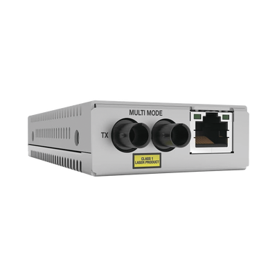 [AT-MMC200/ST-960] Convertidor de medios Fast Ethernet a fibra óptica, conector ST, multimodo (MMF), distancia hasta 2 km