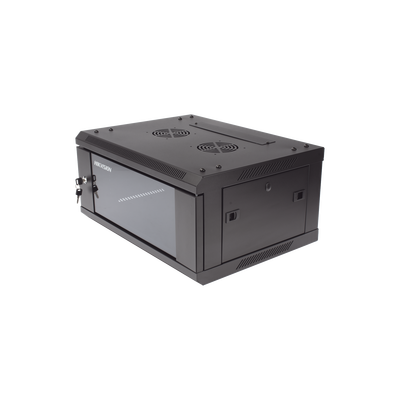 Gabinete para Montaje en Pared - Piso / Puerta de Cristal Templado / Cuerpo Fijo / 4 Unidades de Rack / 19 / Fabricado en Acero