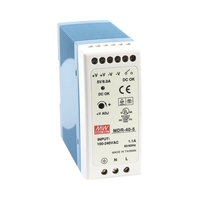 [MDR-40-5] Fuente de poder Industrial Riel Din 5Vcc, 40W