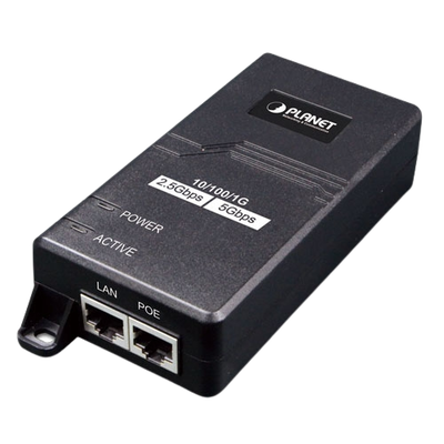 [POE-165] Inyector PoE 802.3 af/at, Hasta 30 W, con Puertos de 10/100/1000Mbps/ 2.5 Gbps/5 Gbps