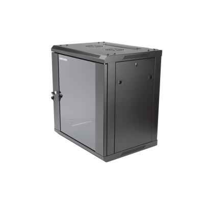 [DS-XS6412-S/B] Gabinete para Montaje en Pared - Piso / Puerta de Cristal Templado / Cuerpo Fijo / 12 Unidades de Rack / 19 / Fabricado en Acero