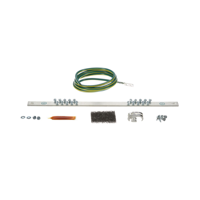 [RGRKCBNJY] Kit de Puesta a Tierra con Jumper 6 AWG RGREJ696Y y Barra de Conexiones de 20 Orificios RGRB19U, para Rack de 19in