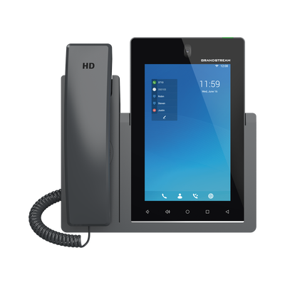 [GXV3470] Teléfono IP Android 11, 16 líneas SIP con 16 cuentas, pantalla táctil 7, puertos Gigabit, Wi-Fi, Bluetooth, PoE, codec Opus, IPV4/IPV6 con gestión en la nube GDMS