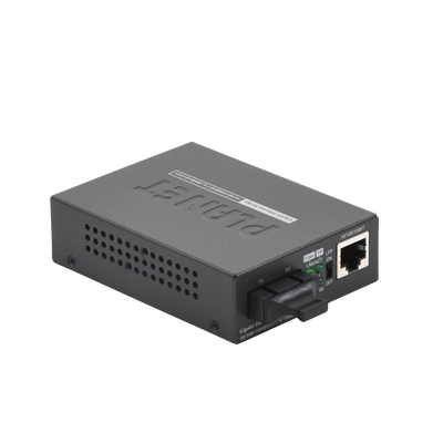 [GT-802] Convertidor de Medios UTP/ Fibra Óptica de 1000 Mbps, Multi-Modo, Hasta 550 m, Conector SC