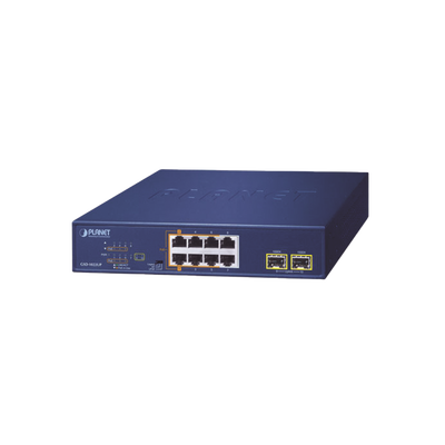 [GSD-1022UP] Switch PoE No Administrable de Escritorio, 2 Puertos Gigabit 802.3bt, 4 Puertos Gigabit 802.3at, 2 Puertos 10/100/1000, 2 Puertos SFP Gigabit.