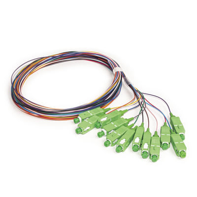 [LP-FO-SM-PIG-12-SCA] Kit de 12 Pigtails SC/APC Monomodo 2 Metros (6.56 Pies)