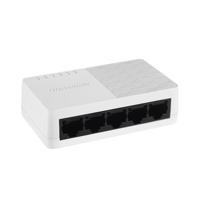 [DS-3E0105D-O] Switch No Administrable de 5 Puertos para Escritorio / Fast Ethernet 10 / 100 Mbps / Diseño Compacto y Estetico