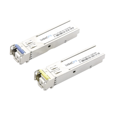 [LP-IND-SFP-BD-1G-5] Transceptores Ópticos Industriales Bidireccionales SFP (Mini-Gbic) / Monomodo 1310 & 1550 nm / 1.25 Gbps / 1000BASE-BX / Conector LC/UPC Simplex / DDM / Hasta 5 km / 2 Piezas
