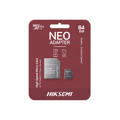 [HS-TF-C1/64G/NEO/A] Memoria microSD con Adaptador Ideal para Celular o Tablet / 64 GB / Multipropósito